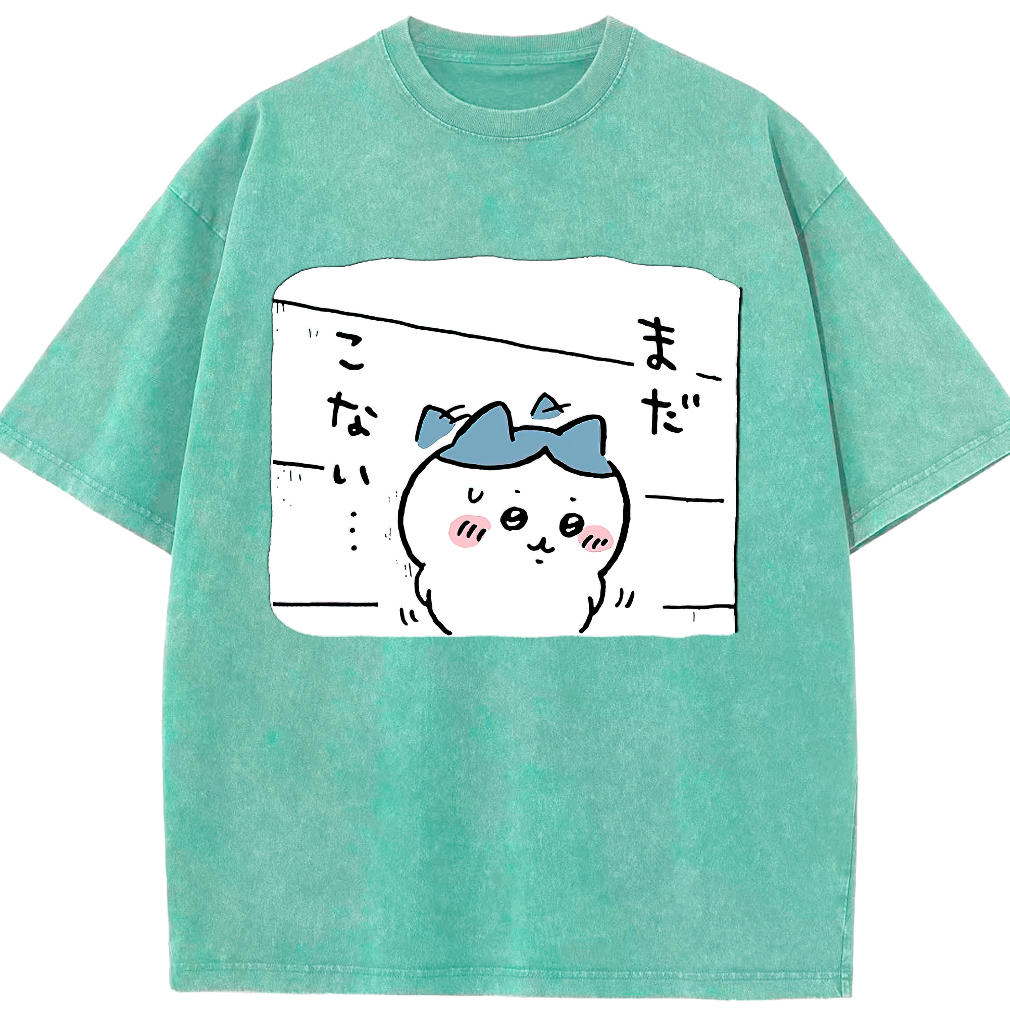 （画像用） ちいかわ ハチワレ Chii-kawa hachiware 綿100% ヴィンテージ風 半袖Tシャツ（フロントプリント）